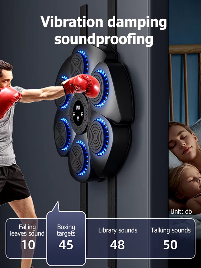 Smart Music Boxing Machine with Boxing Gloves Wall-Mounted Punching Trainer for Adults Kids Bluetooth-Compatible Boxing Equipmen